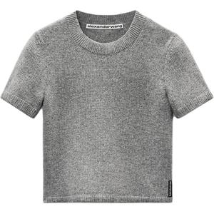 Футболка с вышивкой с круглым вырезом Alexander Wang, серый