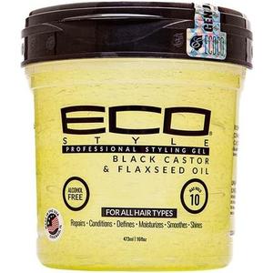 Ecostyle Черное касторовое и льняное масло, держится весь день, без спирта, без парабенов, без сульфатов, без шелушения, против зуда, 473 мл, Eco Styler