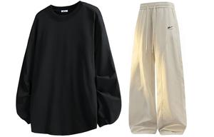 Спортивная коллекция: повседневные костюмы унисекс с круглым вырезом умеренного кроя WARRIOR, черный+оранжевый[clothing sets]