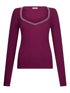 Топ с V-образным вырезом и украшением в виде заклепок Liu Jo, фиолетовый