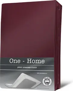 Простыня на резинке из джерси, хлопок, 90x200, 140x200, 180x200 и верхний слой..., Размер: 180 - 200 x 220 см, Цвет: бордо One-Home