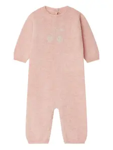 Кашемировый комбинезон с вышивкой Bonpoint, розовый