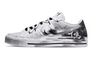 Nike Легкие и дышащие низкие кроссовки для скейтбординга Court Legacy Forest Bird Chorus унисекс, черные, белые