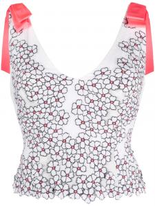 Gemy Maalouf блузка с цветочным принтом, белый