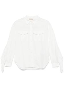 Elie Saab рубашка с бахромой, белый