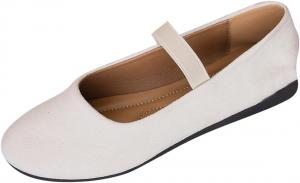 Повседневные женские туфли Ctreela с ремешком на щиколотке, удобные балетки без каблука, плоская обувь с закругленным носком, эластичные низкие танкетки, White