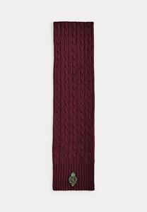 Шарф Lauren Ralph Lauren CREST-PATCH CABLE-KNIT SCARF, Dark Garnet/Bordeaux