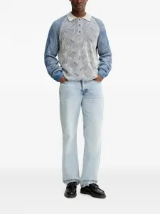 Вязаное поло с узором Desigual, синий