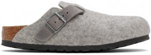 Серые узкие босоножки-лоферы Birkenstock