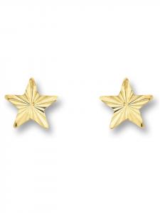 ONE ELEMENT Серьги-гвоздики в форме звезды, из желтого золота 333 пробы