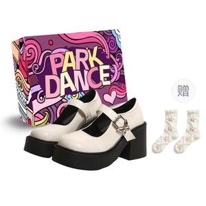 PARK DANCE Туфли Мэри Джейн на массивном каблуке женские - 969 белый (коробка+подарочные носки), цвет 969 White (Box+Gift Socks)