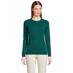 Женский кашемировый свитер с круглым вырезом Lands End Lands' End, цвет Evergreen Donegal