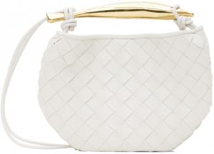 Белая мини-сумка с сардинами Bottega Veneta
