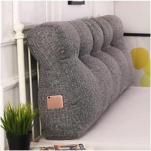 Треугольная подушка для изголовья кровати со съемным чехлом, треугольная подушка для чтения, однотонная клиновидная подушка для изголовья кровати, дивана, спальни (Цвет: темно-серый, Размер: 150 * 20 * 50 см) COZMAX, Dark Grey