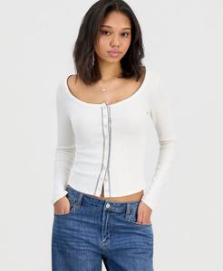 Детский кардиган с ажурной отделкой и длинными рукавами Hippie Rose, Egret