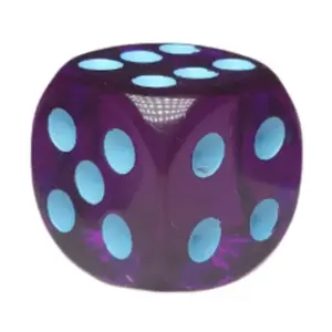 d6 18 мм, полупрозрачный темно-фиолетовый со светло-голубым (12), Game Dice - Translucent (Role 4 Initiative)