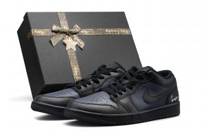 Jordan Кроссовки Air 1 Abrasion Resistant Low top Vintage Basketball Shoes Unisex Black