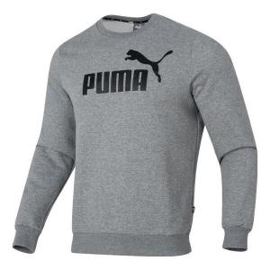 Свитер letter print fleece pullover sweatshirt 'grey black' Puma, серый