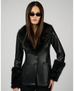 Женская куртка с меховым воротником WeWoreWhat, Black