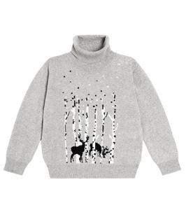 Свитер с высоким воротником из натуральной шерсти Il Gufo, серый