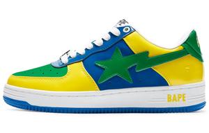STA Стильные мужские кроссовки для скейтбординга с низким верхом, желтые/синие/зеленые A Bathing Ape
