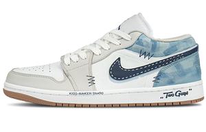 Jordan Баскетбольные кроссовки Air 1 Low Top Vintage, мужские, белые, синие