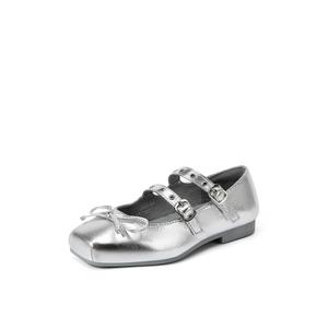 Износостойкие дышащие низкие детские кроссовки для повседневной жизни Staccato, серебряный