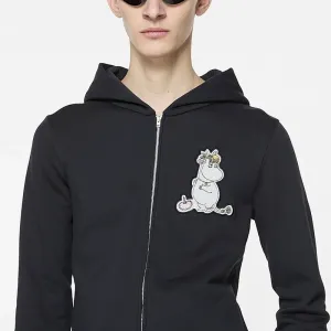 Толстовка с молнией и аппликацией единорога Acne Studios, черный