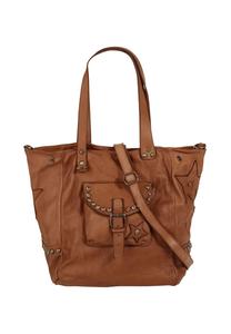 Шопер, натуральная кожа, сделано в Италии Samantha Look, цвет Cognac