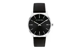 Кальвин Кляйн Таймлесс наручные часы кварцевый механизм кожаный ремешок 40 мм черный циферблат мужские часы