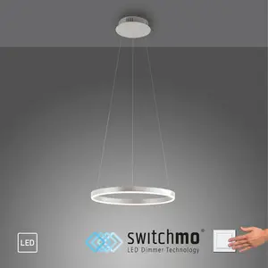 Подвесной светильник RITUS с LED-панелью, 1 шт., теплый белый свет LED, диммируемый, Switchmo Just Light, Aluminiumfarben