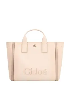 Маленькая холщовая сумка-тоут с логотипом Carry CHLOÉ, розовый