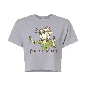 Укороченная футболка с изображением головы индейки от друзей-юниоров Licensed Character, серый
