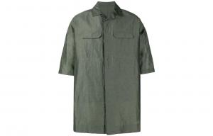 Футболка с коротким рукавом мерцающая RICK OWENS, папоротниково-зелёная