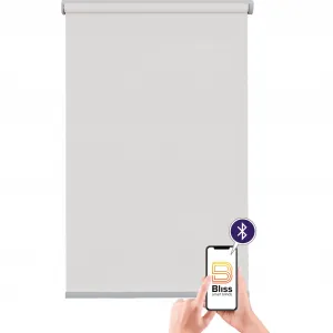 Электрические рулонные шторы Sunlines «Las Vegas», затемняющие, затемняющие, с отверстием, свободно висящие, с управлением через приложение через Bluetooth, с мотором и аккумулятором, серебристый откидной стержень, цвет weiß + silberfarben