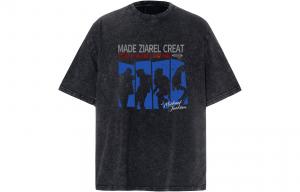 ZIAREL Футболка Unisex Black Crew Neck Moderate Heavyweight