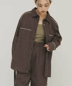 Полосатая большая рубашка Kbf, цвет Brown