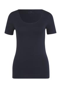 Рубашка для стирки, с коротким рукавом, круглый вырез, однотонная, женская mey, темно-синий