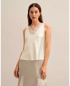 Женская майка с кружевом The Armeria LILYSILK, белый