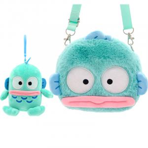 Санрио хангедон полурыбак сумка для покупок комбо кукла набор плюшевых подвесок высота 12см E-STRONG