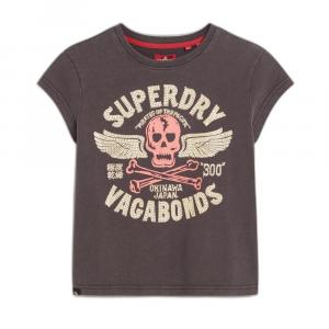 Футболка Superdry Embellished Poster Cap SLV, черный