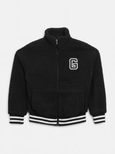 Фальшивомеховая бейсбольная куртка Guess Factory, черный