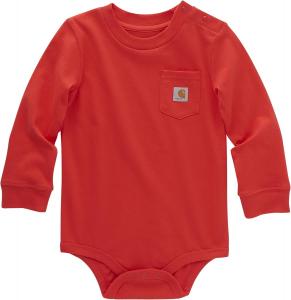 Carhartt унисекс-детский боди с длинным рукавом и карманом, Bittersweet