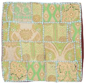 Лоскутный чехол на подушку, декоративный чехол на подушку из Раджастана, уникальное изделие - узор 40, зеленый, хлопок, 40*40*1 см, декоративная подушка, декоративная подушка, диванная подушка Guru-Shop