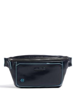 Синяя поясная сумка Square из зерненой яловой кожи Piquadro, синий