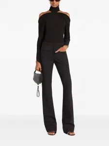 Топ с открытыми плечами и высоким воротником Courrèges, черный