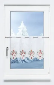 Занавеска для кафе из кружева Плауэн - свеча с бантом (Ш x В) 81 см * 40 см, красная/разноцветная Plauener Spitze