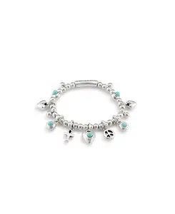 Браслет из металлического сплава с шариками, покрытый стерлинговым серебром Unode50, silver