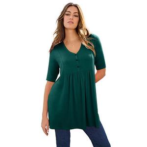 Женская туника-хенли plus size Roaman'S, Emerald Green