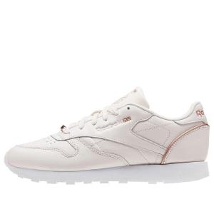 Кроссовки classic leather hw running shoes pink/gold Reebok, белый